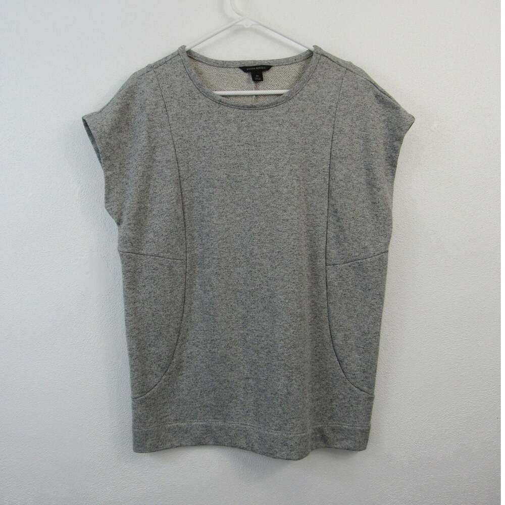Banana Republic Medium Heather Grey Short Sleeve Sweater Vest Gray Women’s
